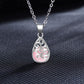 Fashion Jewelry Necklace Female Cat Eye Imitation Moonstone Pendant Hollow Geometric Water Drop Jewelry