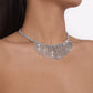N1553 Claw Chain Tassel Necklace Night Shining Rhinestone Geometric Necklace Exaggerated Vintage Necklace