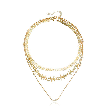 Jewelry Versatile Simple Design Folding Clavicle Aircraft Chain Cold Temperament Metal Necklace Female