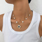N9215 Exaggerated Necklace Devil's Eye Imitation Pearl Temperament Necklace Niche Geometric Creative Clavicle Necklace
