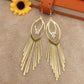 High Quality Ethnic Jewelry Oval Earrings Fine Textured Metal Tassel Imitation Zircon Earrings India