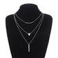 Jewelry fashion street shooting elbow triangle sequin metal strip combination necklace