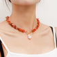 Jewelry Large Shaped Pearl OT Buckle Necklace Femininity Simple Fashion Flame Red Turquoise Necklace
