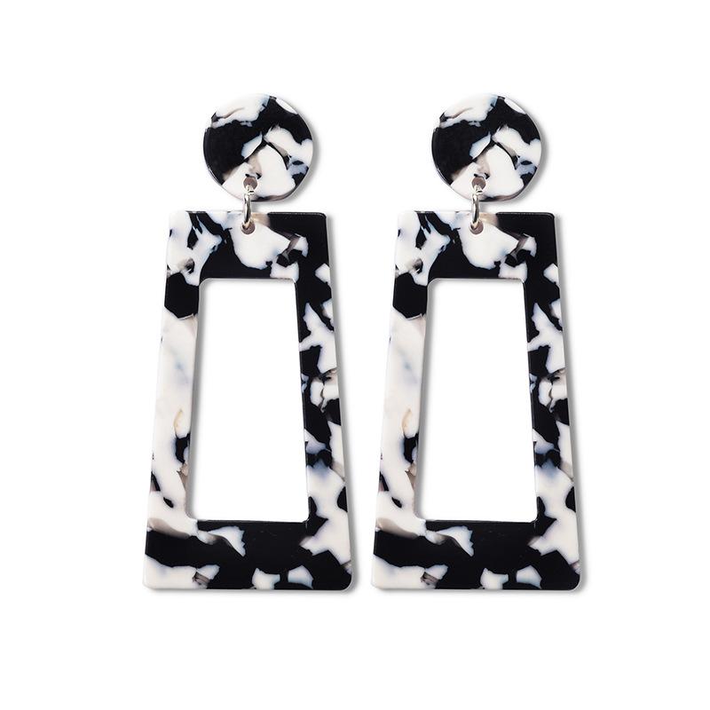 Acetate plate earrings fashion exaggerated earrings geometric strip square colorful earrings