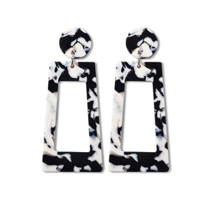 Acetate plate earrings fashion exaggerated earrings geometric strip square colorful earrings