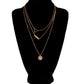 Jewelry fashion street shooting round sequins rectangular sequins hollow triangle short combination necklace