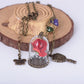 Fashion Rose Flower Glass Shade Pendant Summer Beach Preserved Flower Necklace Ornaments
