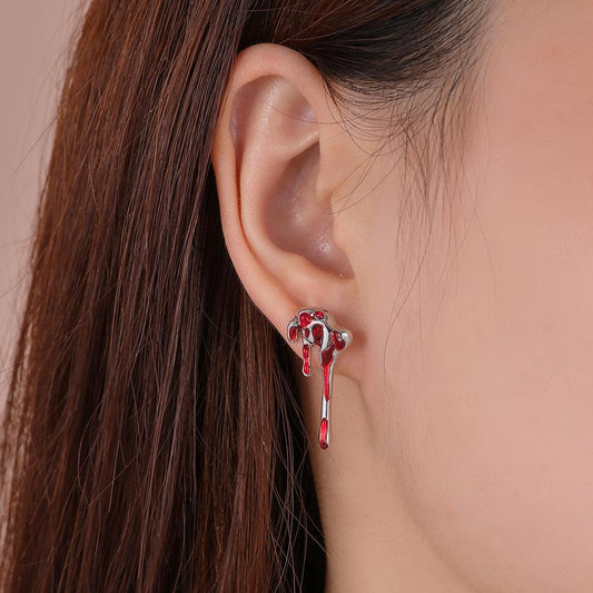 Fashion and popular Halloween earrings creative lunar eclipse blood drop earrings funny drop-shaped earrings