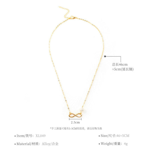 Jewelry Personality Creative Versatile Choker Clavicle Chain 8-character Pearl Necklace Women's Accessories