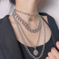Jewelry Creative Embossed Queen Image Pendant Necklace Vintage Twist Chain Multilayer Necklace