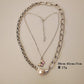 Jewelry Retro Colorful Butterfly Baroque Shaped Pearl Necklace Female Clavicle Chain Two-piece Set