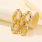 Autumn and winter fashion CCB exaggerated double-ring earrings 18K gold metal texture hip-hop chain earrings