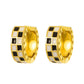 Ins black and white checkerboard lattice ear buckle female fashion temperament niche design geometric square earrings simple earrings