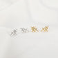 Simple old-fashioned creative earrings ins metal cross star earrings niche design irregular earrings