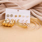 Trendy and personalized pastoral wheat ear pearl C-shaped earring simple small fresh and beautiful earring set