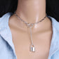 Jewelry Personality Punk Geometric Necklace Simple Padlock Pendant Necklace