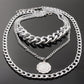 Jewelry Personality Exaggerated Chain Necklace Sweater Chain Simple Queen Pendant Multilayer Necklace Female