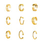 Earrings cold C-shaped ear bone clip personality metal thread circle ear clip no ear hole earring female