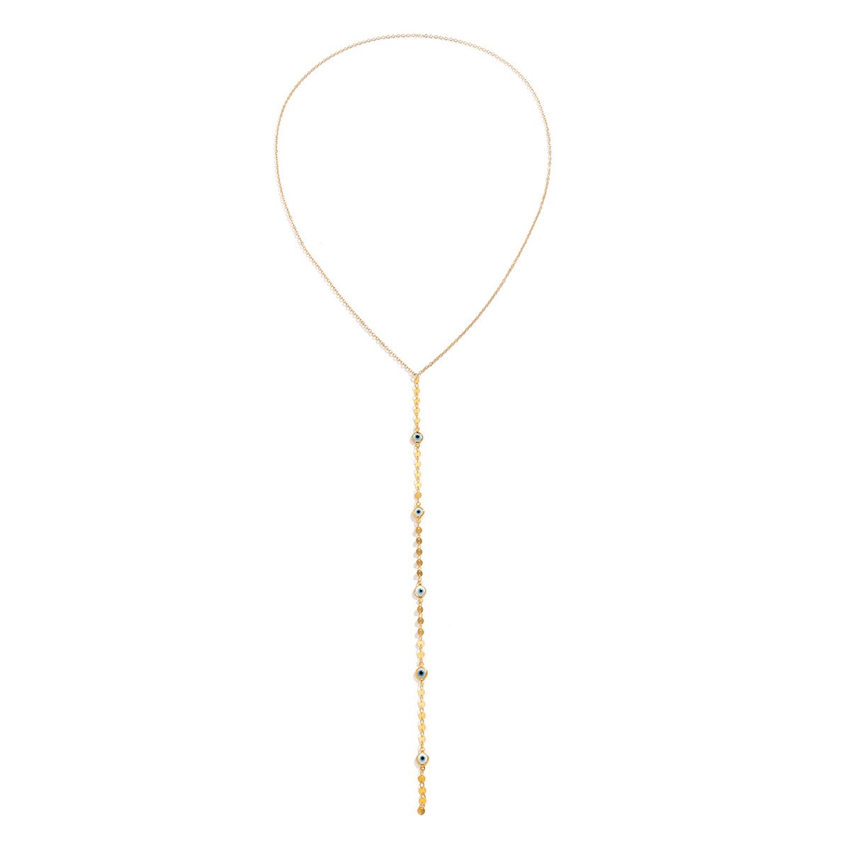 Jewelry Sexy Long Tassel Eye Sequin Necklace Simple Imitation Pearl Single Layer Y Shape Necklace