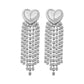 E144 Exaggerated Night Earrings Claw Chain Rhinestone Heart Light Luxury Earrings French Romantic Tassel Earrings