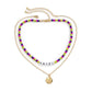 Jewelry fashion rice beads letter angel suit necklace retro portrait stacked thin chain necklace