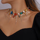 N1298 ethnic baroque fashion choker necklace claw chain tassel rhinestone temperament dinner dance necklace