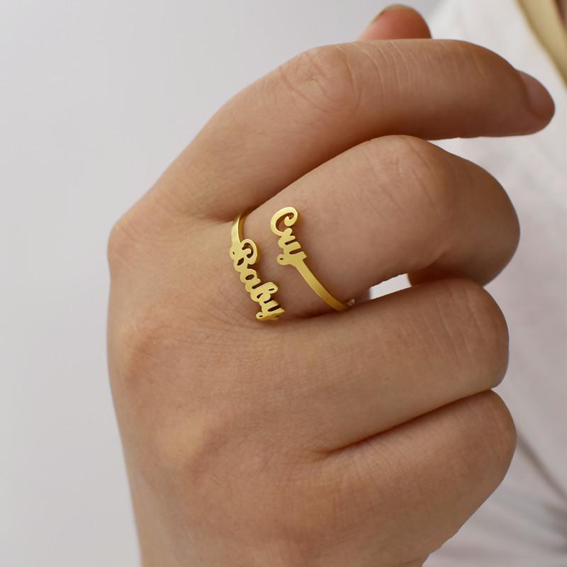 Retro letter CryBaby ring female personality simple good friend jewelry