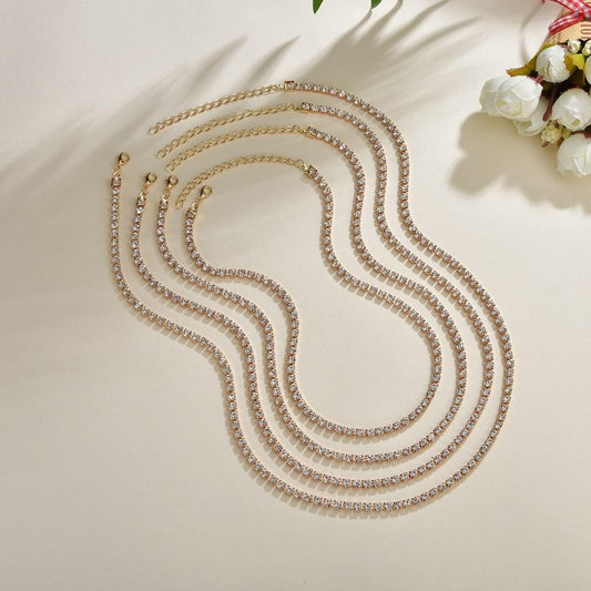 Exaggerated Fashion Rhinestone Necklace Vintage Multilayer Necklace Clavicle Chain Women's Accessories