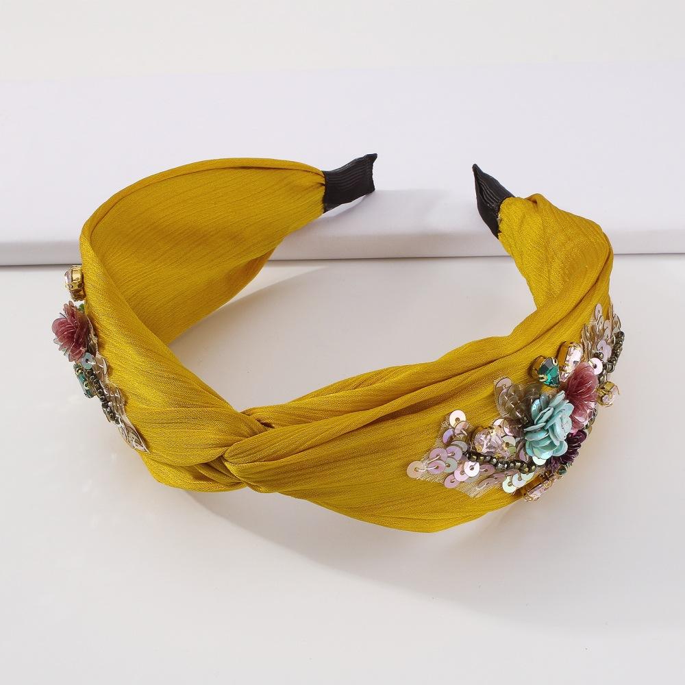 F3774 Jewelry Bohemia Sequin Fabric Headband Floral Retro Temperament Headband