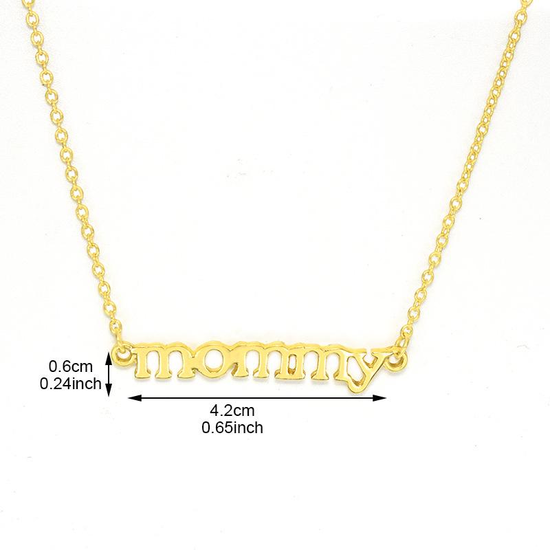 Mommy Necklace Mother Necklace Pendant Clavicle Chain English Alphabet Necklace