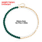 Jewelry simple stitching half round green agate beaded necklace female creative trend personality necklace