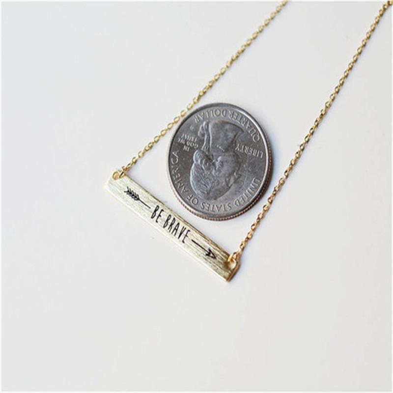 Explosive strip lettering necklace bebrave hand-smeared inspirational women's necklace