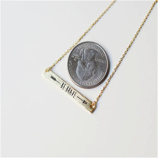Explosive strip lettering necklace bebrave hand-smeared inspirational women's necklace