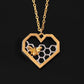 Fashion Jewelry Love Cute Honeycomb Bee Pendant Necklace Personality Insect Peach Heart Shaped Sweater Chain Batch