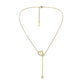 ins personalized fashion stainless steel single-layer simple double love shell adjustable necklace titanium steel small fresh pendant