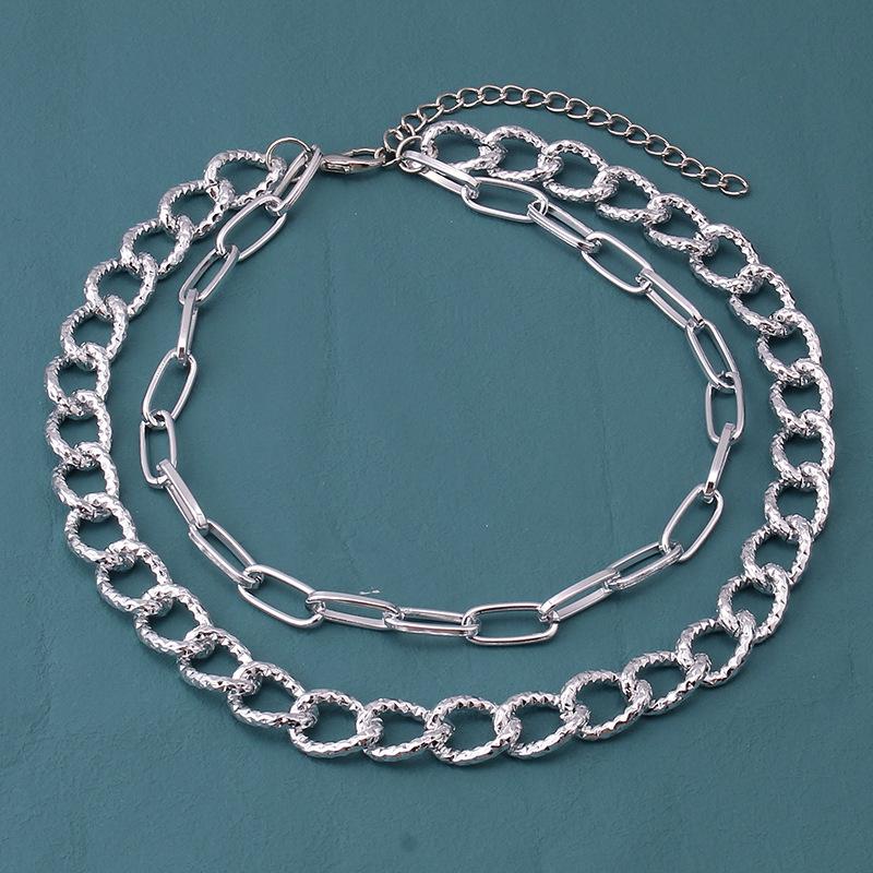 Jewelry Hip Hop Punk Metal Chain Necklace Female Fashion Street Shot Trendy Geometric Clavicle Necklace
