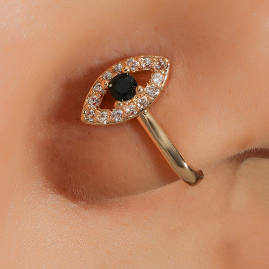 Devil's eye piercing-free nose clip fashion micro-inlaid zircon fake nose ring U-shaped puncture jewelry