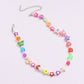 Jewelry flower smiley acrylic five-pointed star necklace female soft pottery animal head pearl necklace