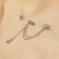 Personalized octagonal star earrings cool and handsome single tassel ear clip earrings integrated earrings