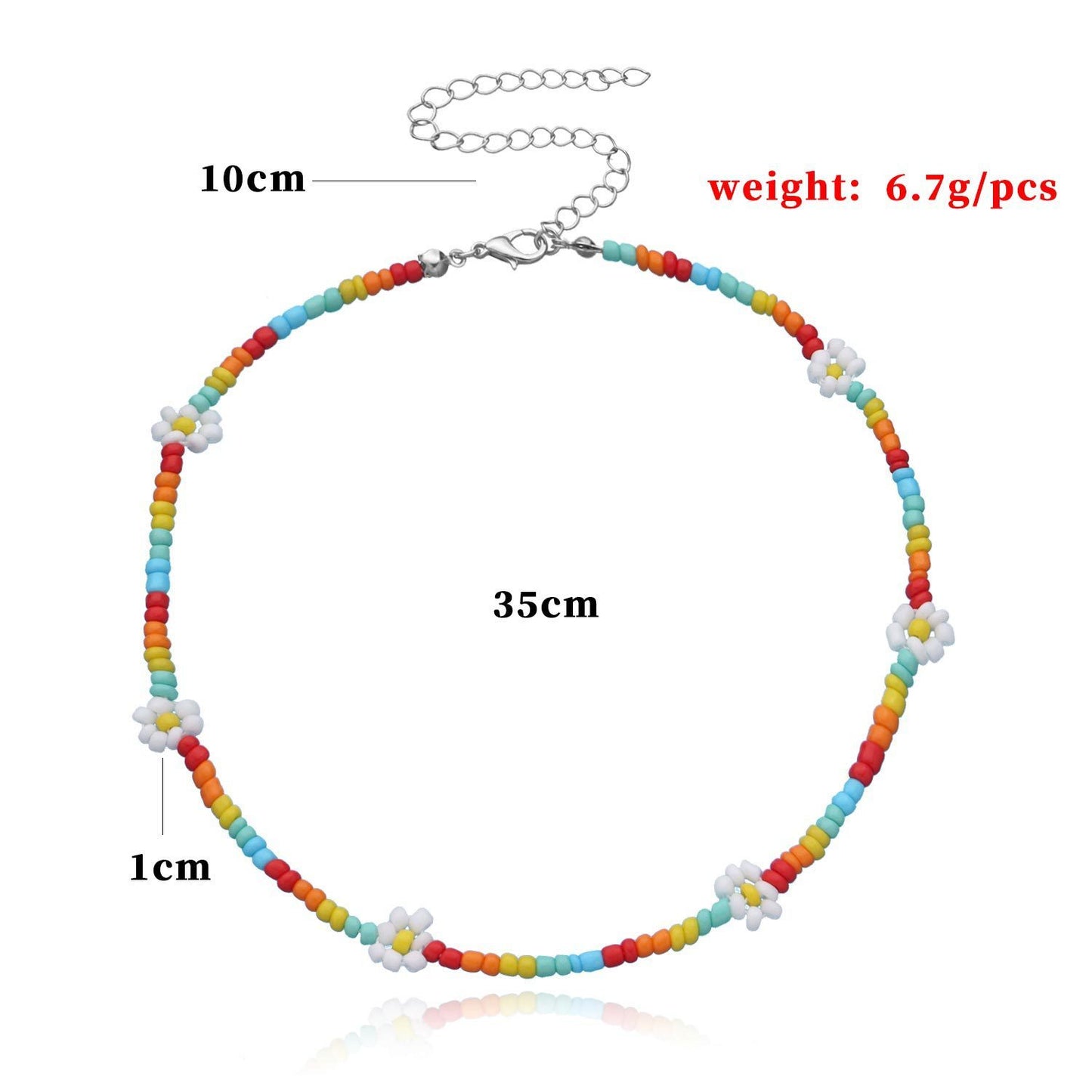 Jewelry Rice Bead Flower Necklace Women's Fashionable Temperament Adjustable Necklace