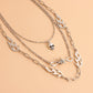 Jewelry punk multi-layer flame shape ins metal necklace female skull clavicle chain necklace