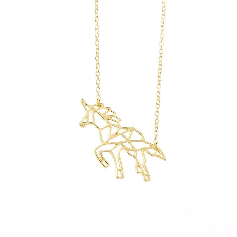 Jewelry, Fashion Pegasus Pendant Necklace Simple Hollow Horse Clavicle Chain, Explosive Style