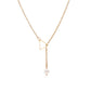 Jewelry Simple Hollow Triangle Adjustable Pearl Pendant Women's Necklace Clavicle Chain