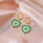 Ins color drop oil love earrings net red personality peach heart earrings daily versatile ear accessories