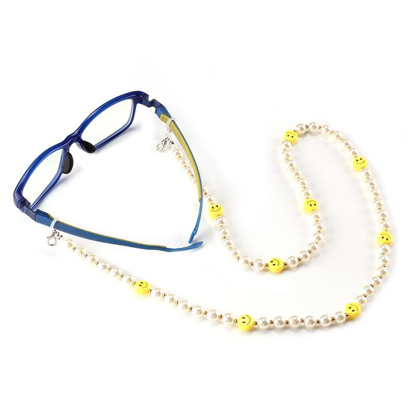 Mask anti-drop hanging chain smiling face yellow hanging neck mask rope anti-lost necklace glasses chain dual-use