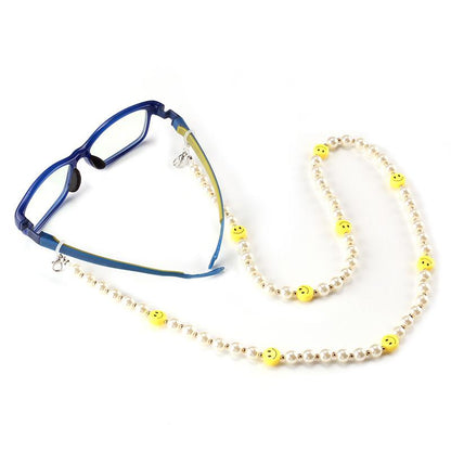 Mask anti-drop hanging chain smiling face yellow hanging neck mask rope anti-lost necklace glasses chain dual-use