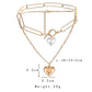 Trendy Double Love Pearl Necklace Simple Temperament Cold Peach Heart Pendant Necklace Clavicle Chain