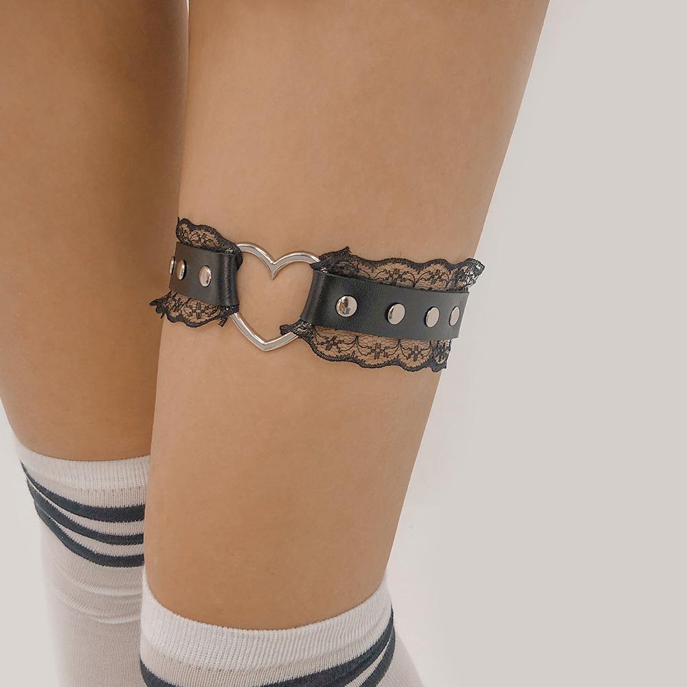 C262 Jewelry Sexy Lace Love Leg Ring Simple Night Jumping Di Sweet Cool Leather Leg Jewelry for Women