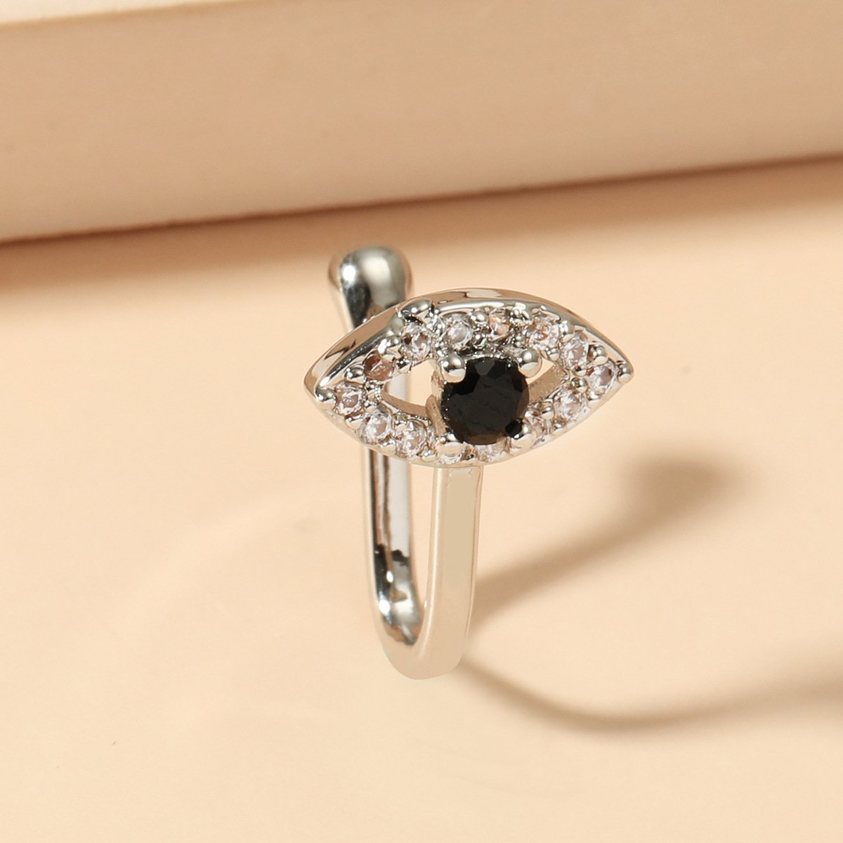 Devil's eye piercing-free nose clip fashion micro-inlaid zircon fake nose ring U-shaped puncture jewelry
