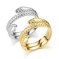 Hip Hop Open Titanium Steel Ring Snake Ring Vintage Stainless Steel Ring Jewelry